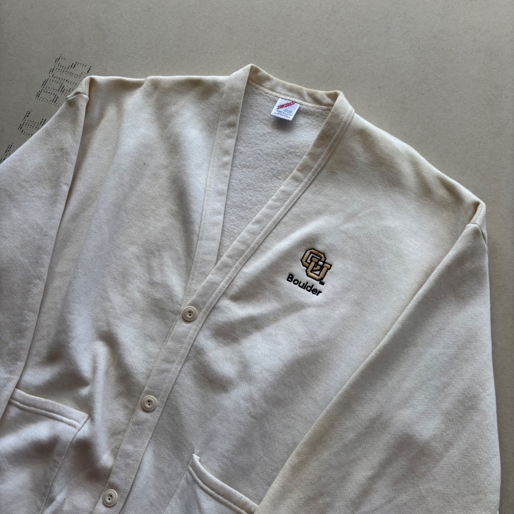 Vintage 90s‎ Jerzees CU Boulder Cardigan Sweater